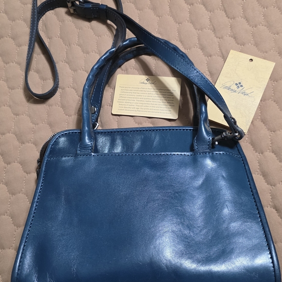 Patricia Nash Caribbean Blue Rose Tooled Leather Satchel Handbag NWOT - Picture 6 of 10